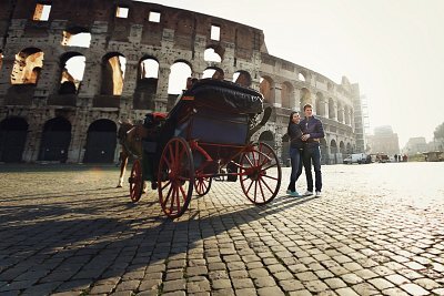 Elegant Couple during a VIP tour exploring the Colosseum