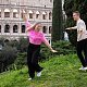 Playful couple dancing near the ruins
Fun, energetic shots showing the joy of travel and love